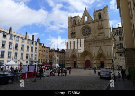 Cathédrale Saint-Jean-Baptiste, Lyon Foto Stock