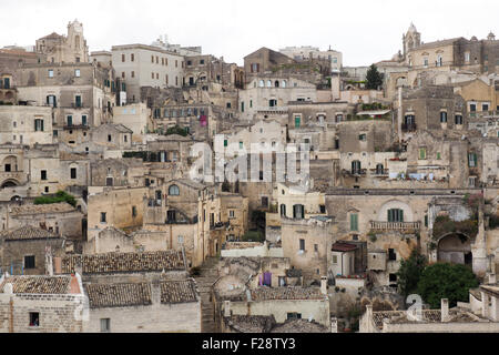 Vista panoramica del Sasso Barisano, Matera. Foto Stock