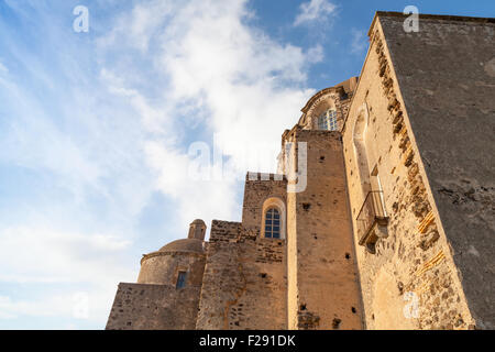 Antico Castello Aragonese esterno, Isola d Ischia, Italia Foto Stock