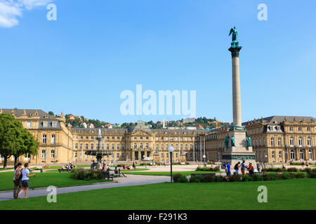 Neues Schloss Palace, Schlossplatz Stuttgart, Germania Foto Stock