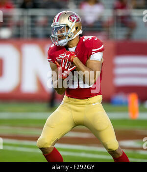 Santa Clara, CA. 3 Sep, 2015. San Francisco 49ers player Jarryd Hayne (38) in azione durante la NFL partita di calcio tra San Diego Chargers e San Francisco 49ers a Levi's Stadium di Santa Clara, CA. Il Niners sconfitto il caricabatterie 14-12. Damon Tarver/Cal Sport Media/Alamy Live News Foto Stock