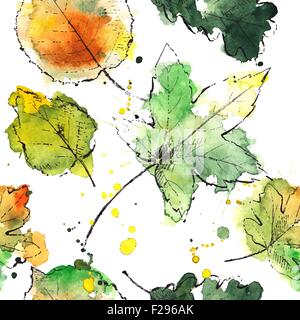 Disegnato a mano le foglie di autunno Illustrazione Vettoriale