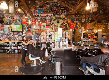 Floyd's Barber Shop, Cahuenga Blvd., Hollywood, Los Angeles, California, Stati Uniti d'America Foto Stock