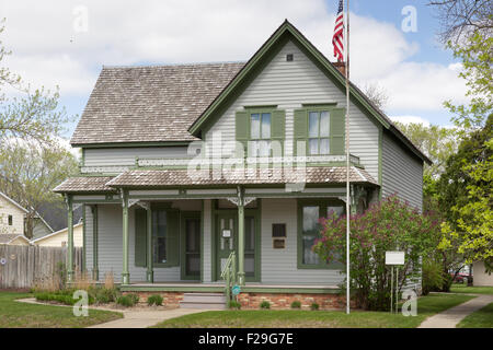 Il romanziere Sinclair Lewis's boyhood home nel centro di Sauk, Minnesota Foto Stock