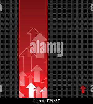 Abstract sfondo rosso con frecce trasparenti etichetta Illustrazione Vettoriale
