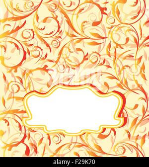 Autunno sfondo arancione, seamless texture floreali Illustrazione Vettoriale