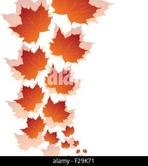 Autunno foglie di acero isolato su sfondo bianco Illustrazione Vettoriale