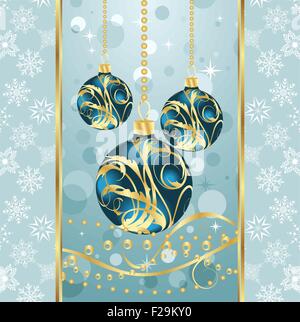 Sfondo di Natale con le sfere di set Illustrazione Vettoriale