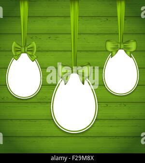 Le uova di pasqua di incarto archetti verde Illustrazione Vettoriale