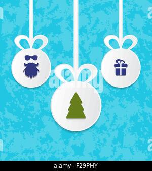 Palle di Natale con decorazione di elementi di design Illustrazione Vettoriale