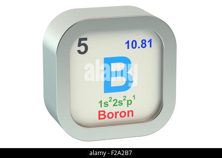 Elemento boro simbolo isolato su sfondo bianco Foto Stock