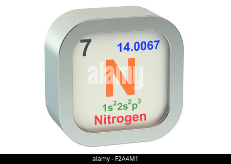 Azoto elemento isolato su sfondo bianco Foto Stock