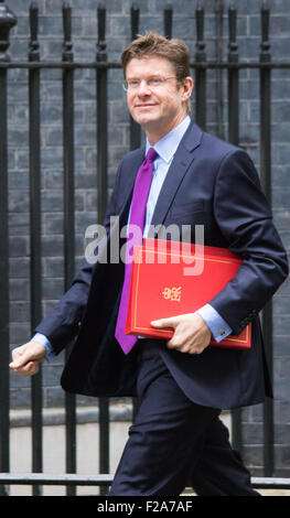 A Downing Street, Londra, Regno Unito. 15 Settembre, 2015. Europee Segretario Greg Clark arriva al 10 di Downing Street per frequentare il settimanale riunione del gabinetto © Paul Davey/Alamy Live News Credito: Paolo Davey/Alamy Live News Foto Stock