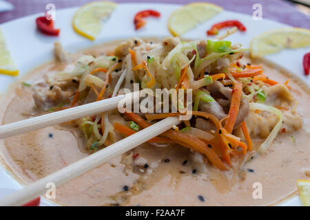 Ramen asian noodle soup Foto Stock