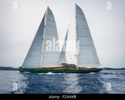 Maxi Yacht Rolex Cup 2015 sail boat race. Porto Cervo, Sardegna, Italia Foto Stock