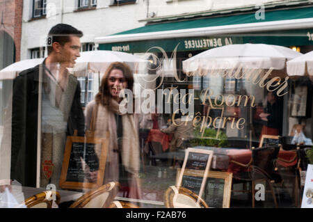Minnewater sala da tè Creperia. Uno dei ristoranti nelle vicinanze del famoso Lago Minnewater. Foto Stock