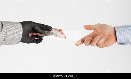 Il mercato nero di scambi di denaro le mani Foto Stock