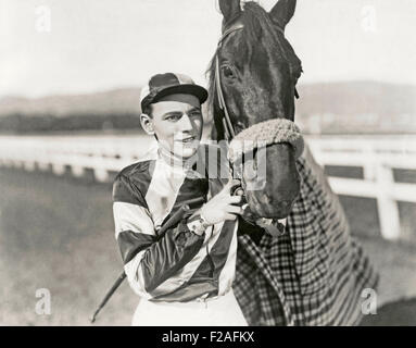 Jockey e campione (OLVI008 OU396 F) Foto Stock