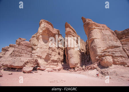 Il re Salomone pilastri nel Parco di Timna, Israele Foto Stock