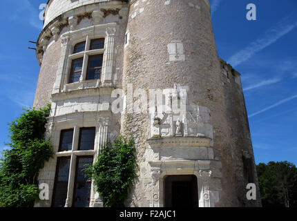 Chateau de Chenonceau,spazio antistante e la Torre Marques,della Valle della Loira,fiume Cher, Indre-et-Loire,Touraine,Francia Foto Stock