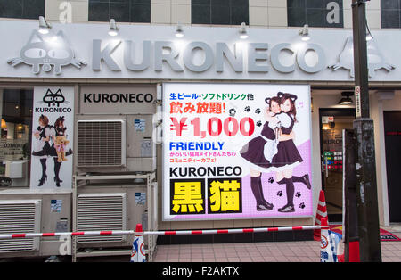 Maid Cafe Kuroneco,Nakano,Tokyo Giappone Foto Stock