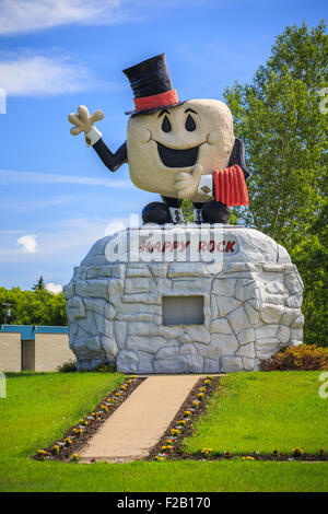 Happy Rock, Gladstone, Manitoba, Canada. Foto Stock