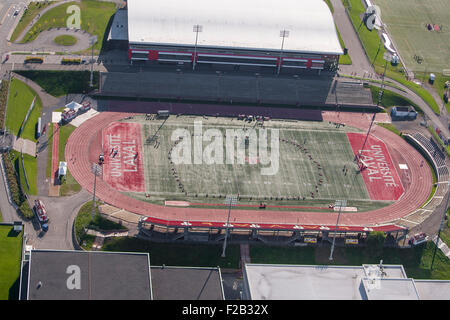 Stade Telus du PEPS de l'Universite Laval (Telus stadium del PPE di Università Laval) è raffigurato in questa foto aerea in qu Foto Stock