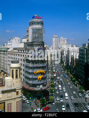 Gran Via, Madrid, Spagna Foto Stock