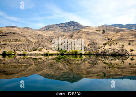 Snake River a sud di Brownlee Dam lookiing est a Idaho, Settembre, 2015. Foto Stock