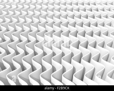 Bianco onda astratta sfondo. 3D render, una sorgente di luce e le ombre morbide. Vista frontale Foto Stock