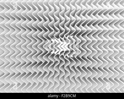 Bianco onda astratta sfondo. 3D render, una sorgente di luce e le ombre morbide. Vista superiore Foto Stock