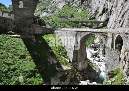 Ponte del Diavolo al San Gottardo, Svizzera Foto Stock