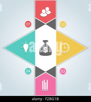 Il business moderno e alle opzioni modello di banner, step up opzioni, web de Illustrazione Vettoriale