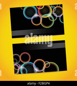 Set di dark business cards Illustrazione Vettoriale