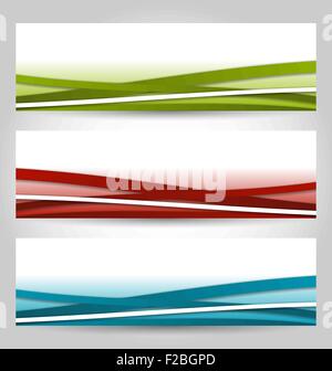 Impostare abstract banner colorati con linee Illustrazione Vettoriale