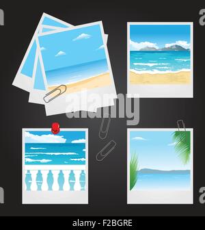 Serie cornici fotografiche con spiagge Illustrazione Vettoriale