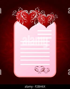 Lettera romantica per il giorno di San Valentino Illustrazione Vettoriale