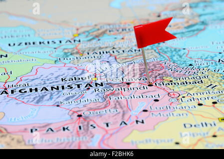 Islamabad imperniata su una mappa di Asia Foto Stock