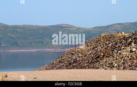 Paesaggi del nord sulle rive del Mare di Barents Foto Stock