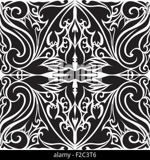 Seamless in bianco e nero arabo motivo Motif Illustrazione Vettoriale