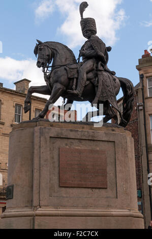 Statua del marchese di Londonderry, Charles William paletta Stewart, fondatore di Seaham Harbour, Durham,Inghilterra Foto Stock