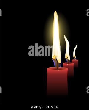 Realistiche le candele di Natale Illustrazione Vettoriale