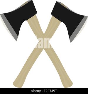 Due ax sono isolati su sfondo bianco Illustrazione Vettoriale