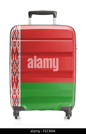 Valigia dipinta in bandiera nazionale series - Bielorussia Foto Stock