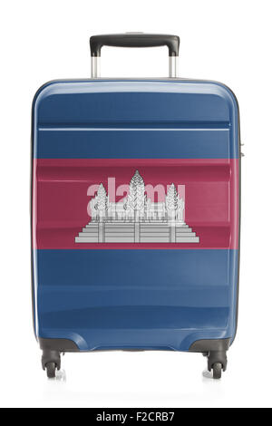 Valigia dipinta in bandiera nazionale series - Cambogia Foto Stock