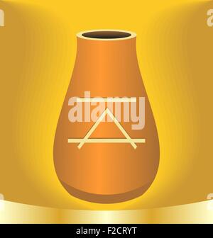 Illustrazione antica brocca con il simbolo Illustrazione Vettoriale