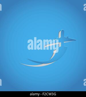 Tagliare fuori gli aeromobili della carta con il percorso Illustrazione Vettoriale