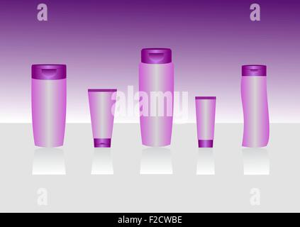Contenitore per cosmetici di modelli per i progettisti. Modificabile Illustrazione Vettoriale