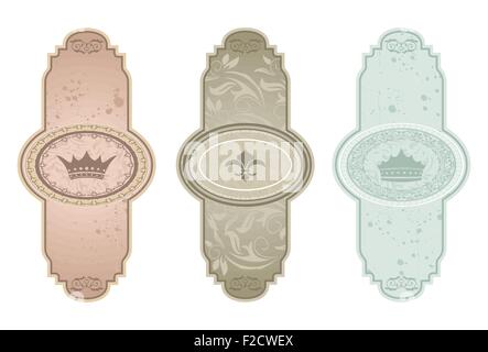 Impostare retro vintage etichette Illustrazione Vettoriale