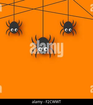 Carino divertente e ragni ragnatela Illustrazione Vettoriale